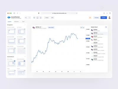 Terminal Constructor app bitcoin branding chart clean crypto dashboard design forex graph interface light minimal minimalistic payment terminal trade trading ui wallet