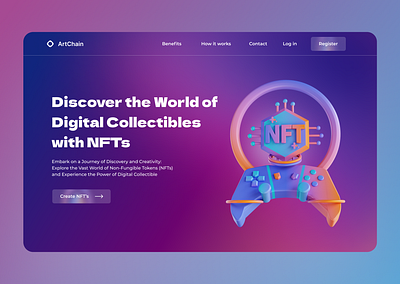 NFT Website (Digital Collectibles) animation app branding clean ui design illustration nft ui ui animation user interface vector web design