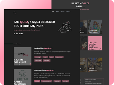 Personal Portfolio Design graphic design portfolio design ui ux web design