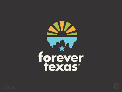 Forever Texas badge nature real estate star sunset texas
