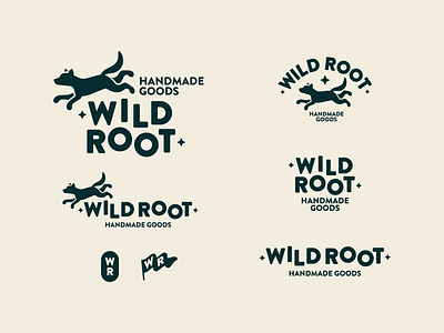 Wild Root Handmade Goods badge branding design dog dog illustration dog logo graphic design illustration logo logo lockups root vector wild wild root