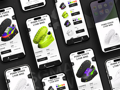 PUMA — Sneakers Mobile App 3d 3d design 3d model 3d sneakers brand design mobile app mobile design mobile ui online store puma puma sneakers sneakers sneakers app sneakers store