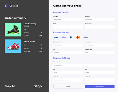 Checkout Page checkout figmadesign payment shopping ui