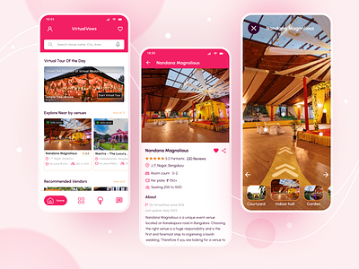 VirtualVows - Virtual Wedding Venue Tour appdesign design ui ui ux design ux virtualtours wedding venue tour weddingplanning