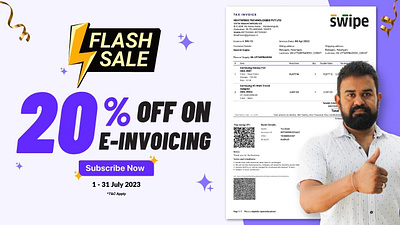 E- Invoicing Flash Sale billing branding design graphic design gst illustration invoicing swipe typography vector