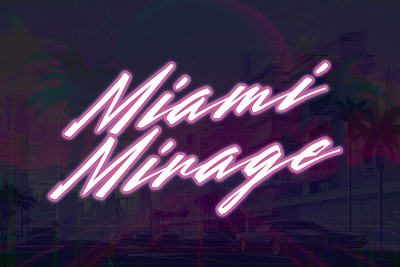 Miami Mirage - Script Typeface calligraphy design font illustration playful retro typeface vintage