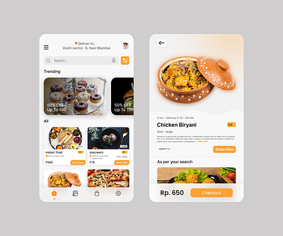 Food app concept graphic design ui