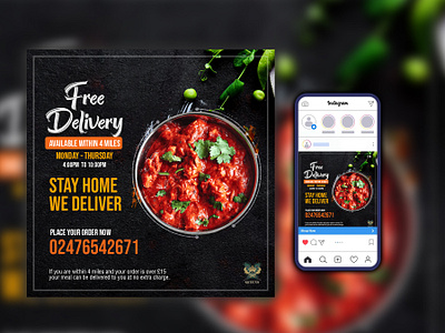 Social Media AD creative banner food food ad instagram ad offer online promotio