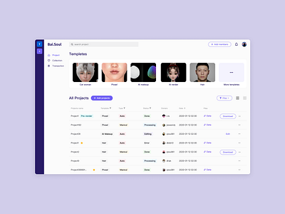 Baisoul | AI render SaaS platform design software ui