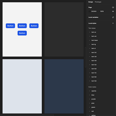 Multi-theme Button Components in Figma buttons components dark mode design system design tokens figma interface responsive ui ui kit ux variables