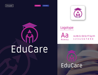 EduCare - Logo Design app icon branding creative logo design education education logo gradient graphic design letter e logo logo concept logo daily logo design logo designer logo grid logos professional logo symbol vecteye