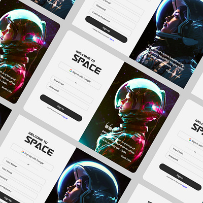 Space Website Sign In & Sign Up Page branding dailyui design graphic design sign in sign up ui ux website design