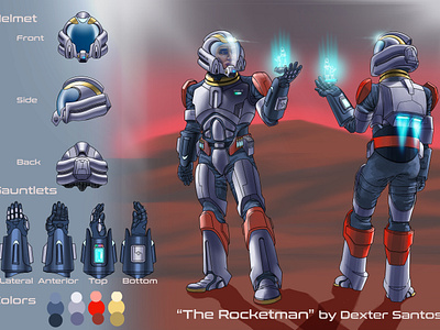 The Rocketman art astronaut character design concept design illustration rocketman space explorer spacesuit design
