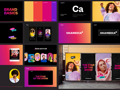 OKA Media branding design logo mobile ui