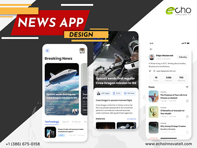 News Mobile App Design app development news app news app design