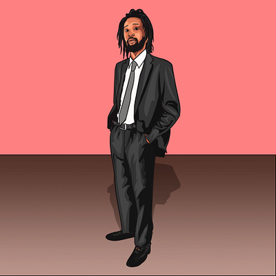 Rasta man In Suit animation cartoon design ill illustration