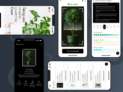 PlantPal - Plant Management App app app design branding design figma illustration logo monochrome plant management ui uidesign uiux uxdesign
