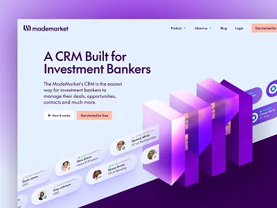 MadeMarket — 3D Fintech CRM Website Hero 3d animation hero interaction website