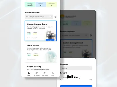 SoundSwap - A platform to exchange sounds - Mobile App app design figma mobile ui ux