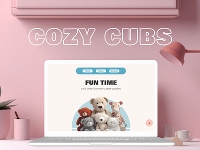 Cozy Cubs: Landing Page UI for A Toy Brand design framer ai graphic design midjourney ui ux