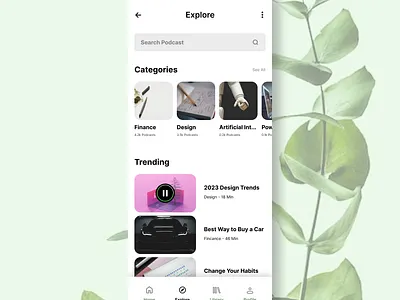 Podcast app - Mobile app Ui/Ux app design figma mobile ui ux