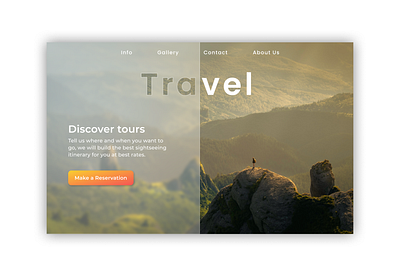 Travel Landing Page glassmorphism landing page ui ui design web presentation website