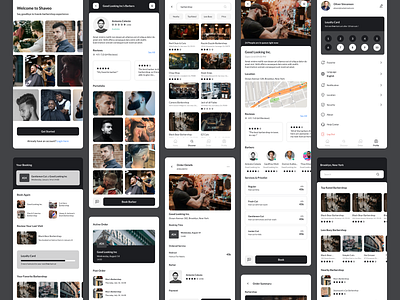 Shaveo, Barbershop App barber barber app barbershop barbershop app black black and white design thinking elegant haircut haircut app minimal mobile queue simple study case thecut ux study case