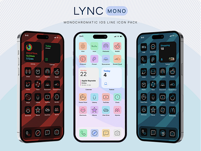 Lync Mono iOS Icons duotone homescreen icons ios minimal personalisation