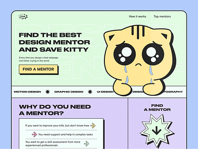 Find mentor - save kitty 3d animation app branding design graphic design illustration logo ui ux