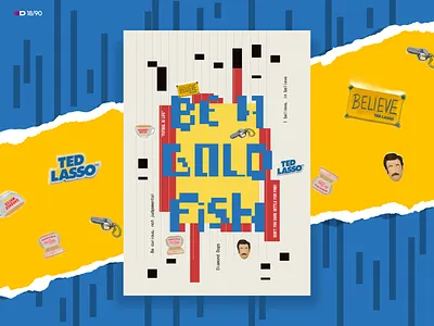 Ted Lasso Typography Poster animation apple tv be a goldfish design flat illustration logo minimal poster design slice typography poster ted lasso ted lasso poster ted lasso series text cut poster type poster typography poster ui ui design ux ux design