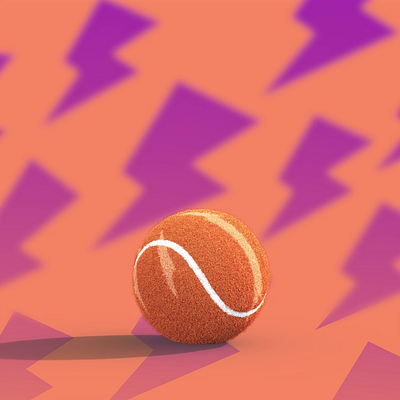 LTA Tennisables - Smash 3d animation branding c4d campaign character cinema4d cute design fun fuzz glasses illustration orange purple tennis ball ui