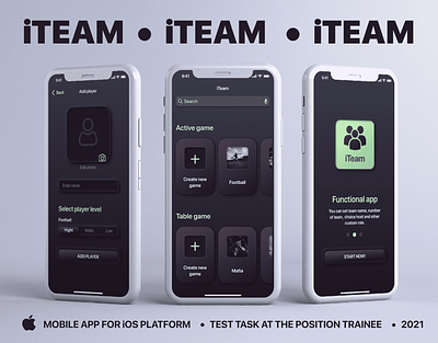 TEST TASK AT THE POSITION TRAINEE | MOBILE APP FOR iOS PLATFORM app ios design ui ux