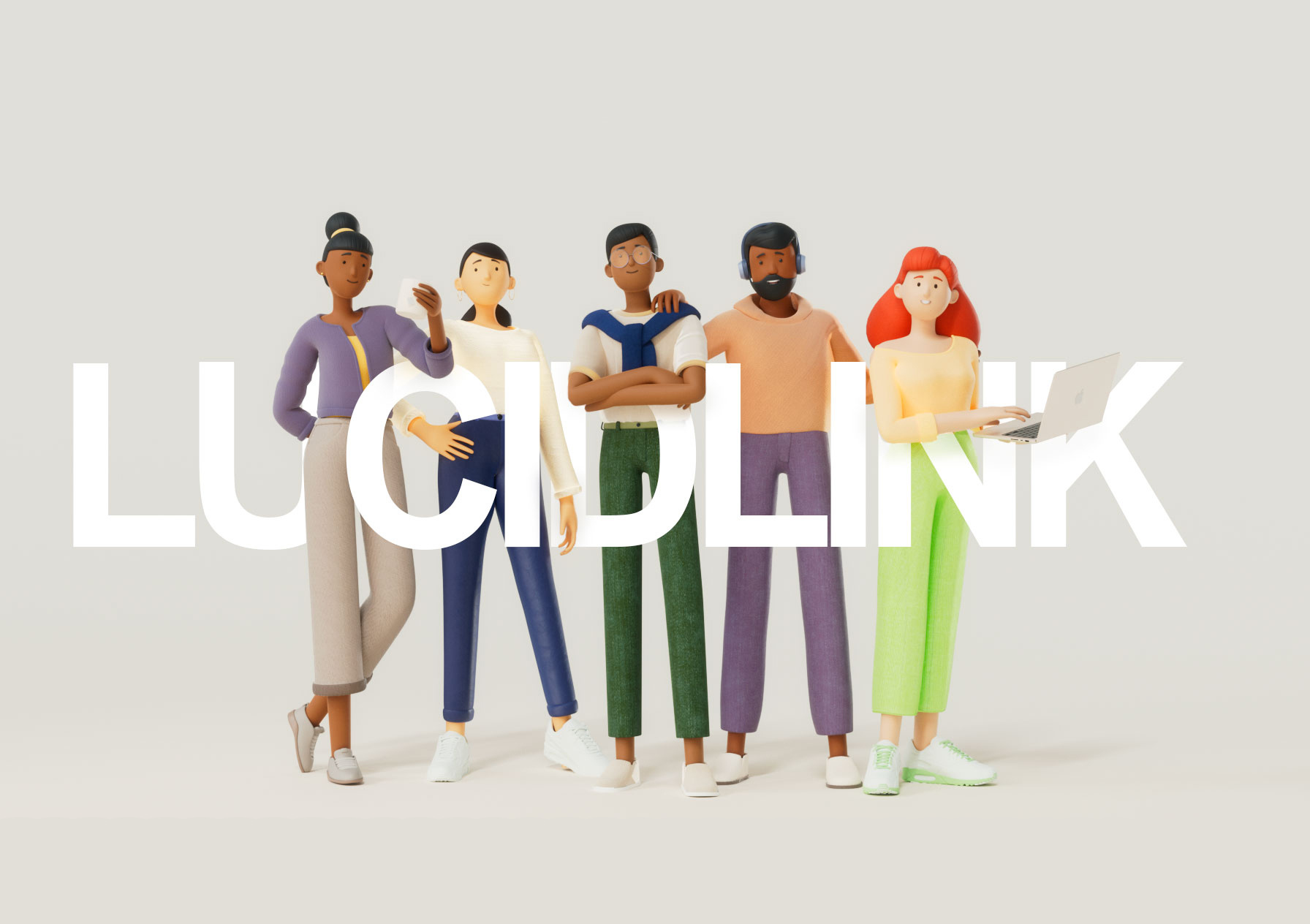 LucidLink 3D Explainer Video Character Design 3d 3d animation 3d art 3d character 3d explainer 3d office 3d workplace c4d c4d characters character design cloud software female character lucidlink male character motion redhair remote work