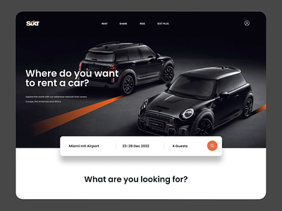 SIXT : Web & App Experience animation app app animation art direction branding design interaction landing page luxury motion motion design motion graphics product rental sixt ui uiux visual web web page