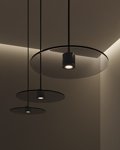 OVNI - Pendant light - Glass and metal design interior light pendant
