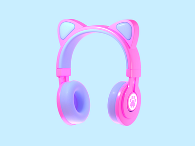 Headphones 3d b3d blender cinema4d design headphones icon illustration isometric props