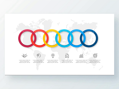 Animated PowerPoint Infographic with 6 options animated illustration infographic map options powerpoint ppt template rings steps