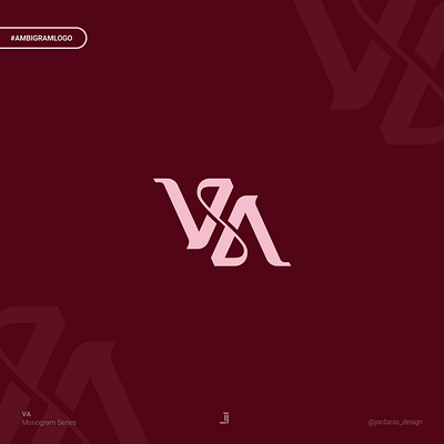 VA Ambigram Monogram Logo (1/3) ambigram logo av logo branding letter logo logo design luxury logo minimalist logo monogram logo va logo