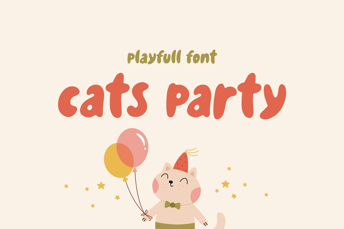Cats party | Playfull font app branding design graphic design illustration logo typography ui ux vector