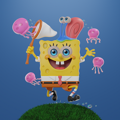 SpongeBob SquarePants 3D 3d blender 3d illustration modelling