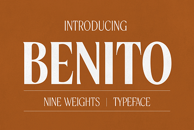 Benito - Timeless Typeface bold branding classic cover design elegant expensive font graphic design illustration logo multilingual professional retro style timeless typeface vintage