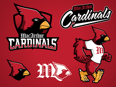 Passion Project - High School Mascot branding cardinal design graphic design illustration logo badge mascot sports logos typography vector