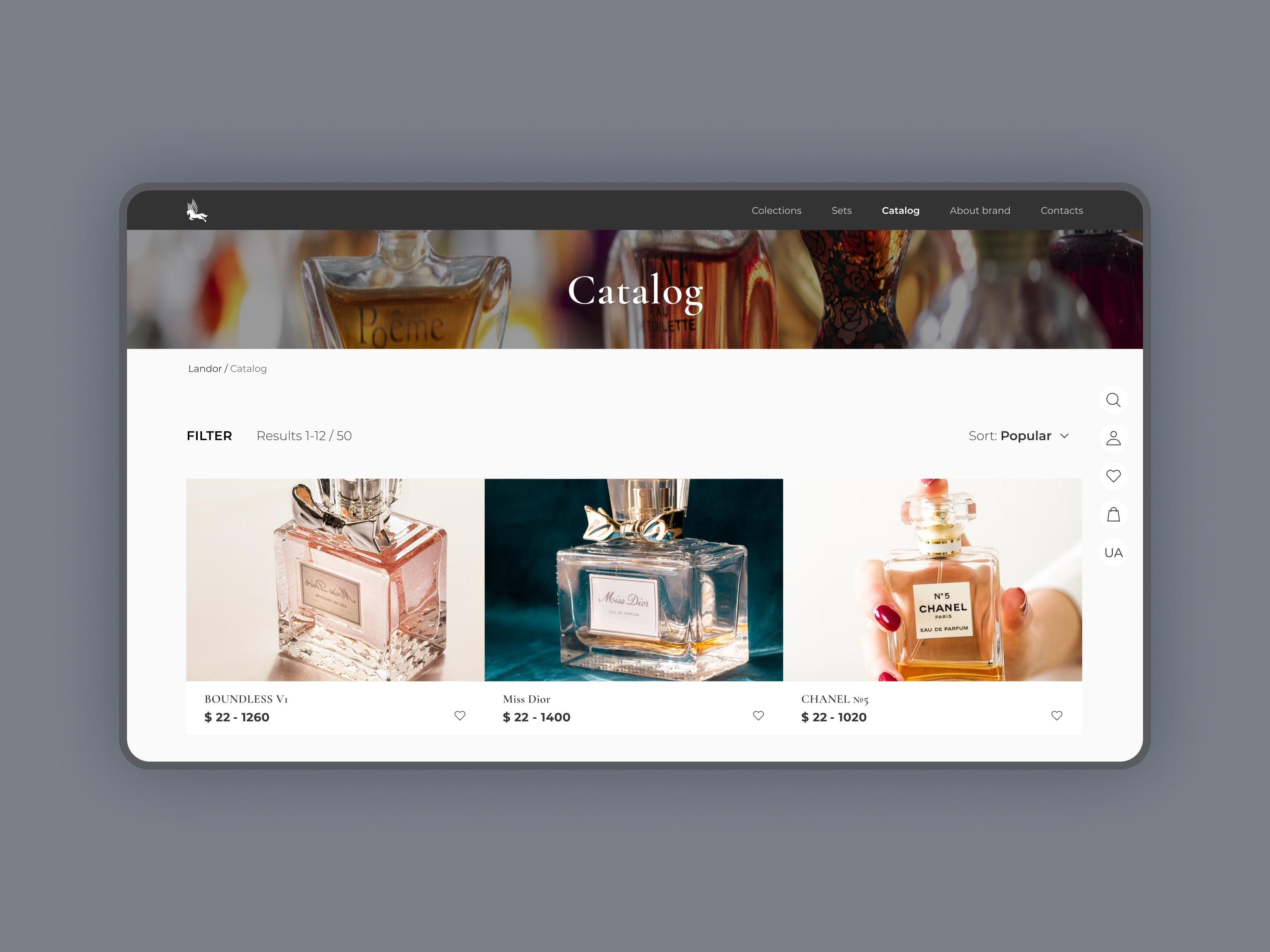 Responsive catalog by Elmira Kuzhelieva on Dribbble
