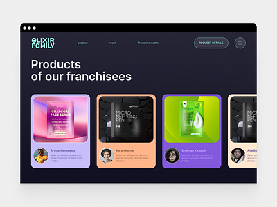 Elixir website card interface product product design responsive ui ux web web design website