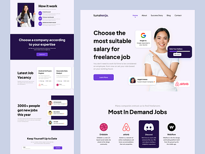 Job Seeker Website Landing Page branding design freelance website freelancing app job seeker job seeker app job seeker website landing page landing page design landing page ui ui ui app ui artist ui design ui mobile web design web landing page website design website ui