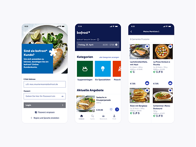 Bofrost — App app bofrost bothrs branding commerce design food groceries meals shop shopping ui ux