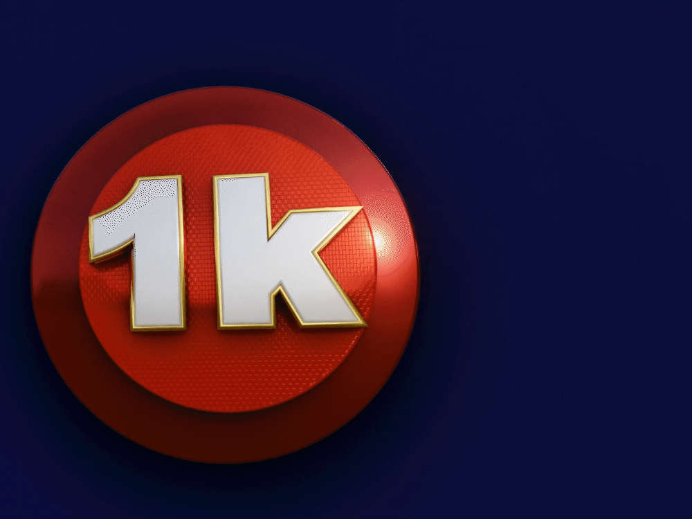 1K Subscribers 3D Render PSD Icon Graphic by Emamul Hossen · Creative  Fabrica