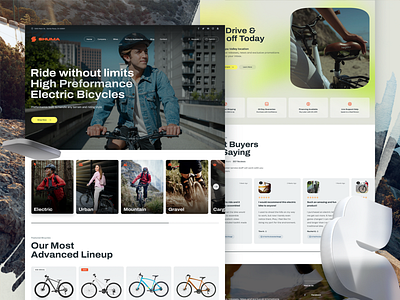 Shuma - Electric Bicycle Shop Theme ebike homepage index landing template theme ui web website