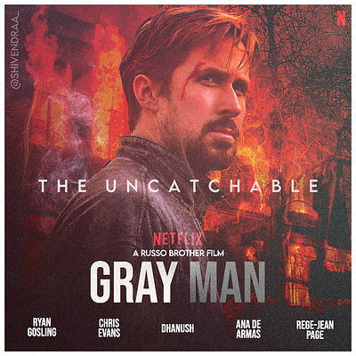 Poster for the film Gray Man adobe art artist design designer designing filmposter graphic design illustration photoshop photoshopdesign poster posterdesign