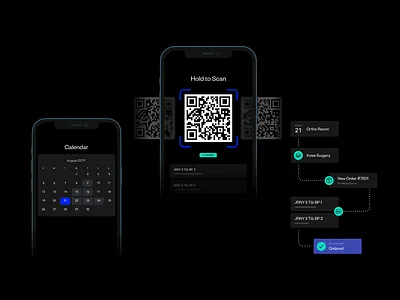 Movemedical - Case Study & Micro Animations animation app app ui branding calendar components dark ui design desktop ui graphic design map medical mobile motion qr code scanner ui user interface ux website